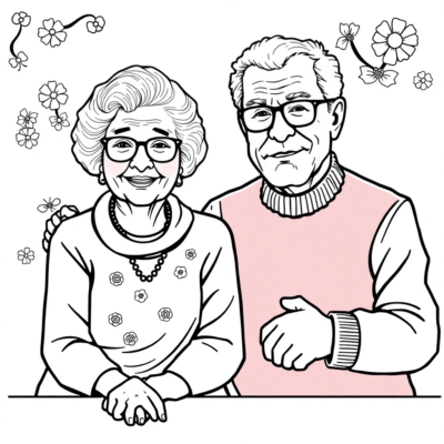 Grand-mère et Grand-père Coloriages