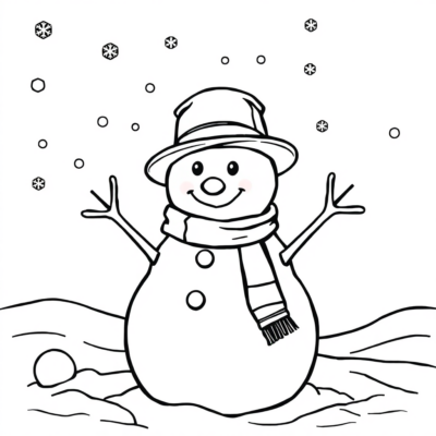Bonhomme de neige coloriage