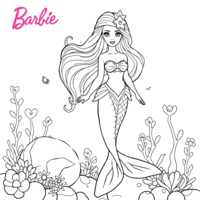 Barbie Sirène Coloriage