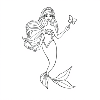 Barbie Sirène Coloriages