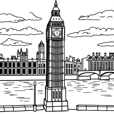 Livre de coloriage : Big Ben, livre de coloriage pour enfants