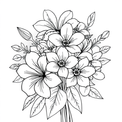 Bouquet de Fleurs Coloriage