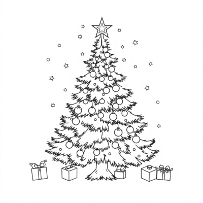Livre de coloriage : sapin de Noël