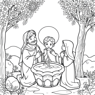 Livre de coloriage : le baptême de la Pologne, livre de coloriage pour enfants
