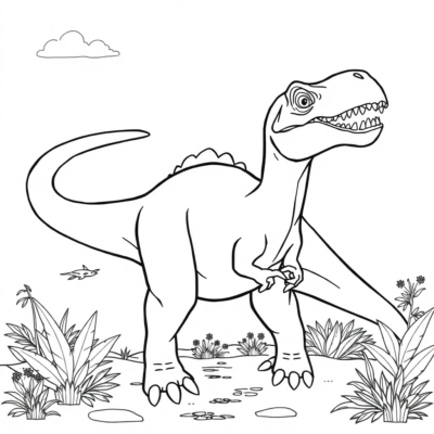 Carnet de coloriage : aventures de dinosaures