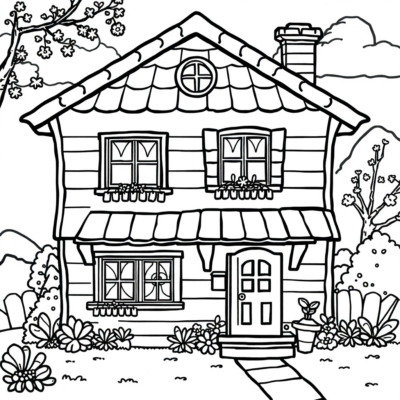 Livre de coloriage : maison livre de coloriage pour enfants