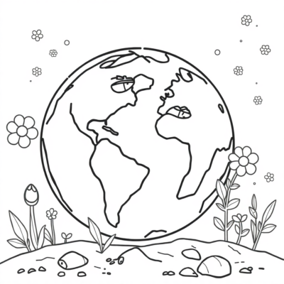 Colorier: jour de la Terre – coloriages pour enfants