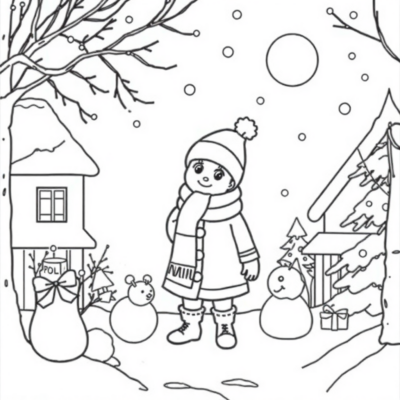 Livre de coloriage : coloriages d’hiver pour les enfants