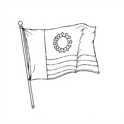 Drapeau à colorier