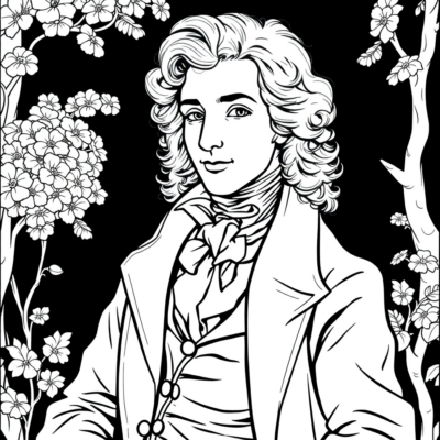 Livre de coloriage : Frédéric Chopin, coloriages pour enfants