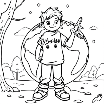 Coloriage : globe coloriage pour enfants