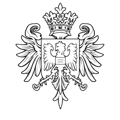 Médaillon de la Pologne à colorier
