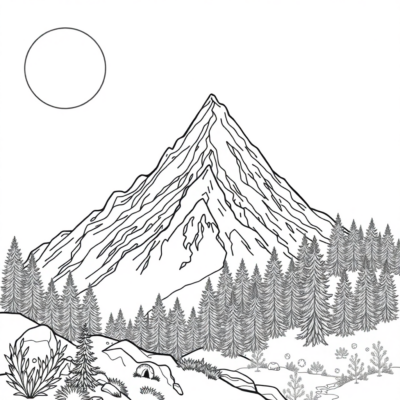 Montagnes coloriage