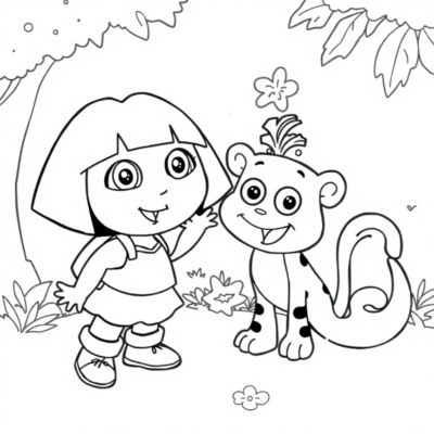 Livre de coloriage : jeux de coloriage avec Dora et Boots