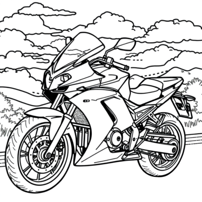 Livre de coloriage : motos