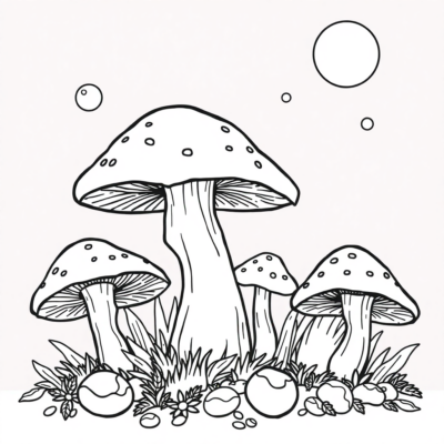 Coloriage de champignons