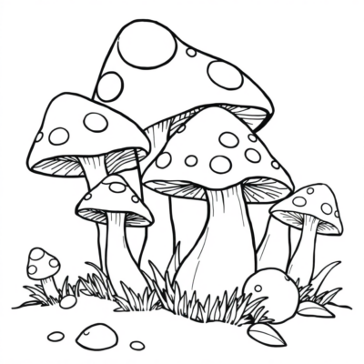 Livre de coloriage : champignons, coloriage pour enfants.