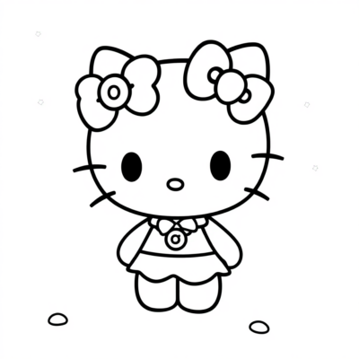 Coloriage Hello Kitty Kuromi à Imprimer
