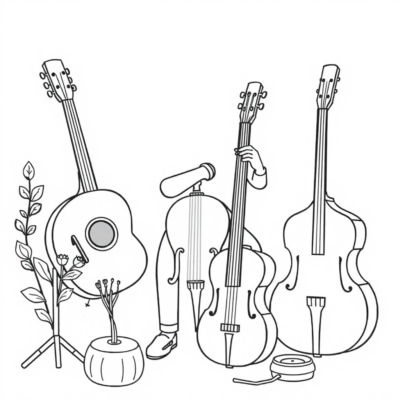 Coloriage : instruments de musique pour enfants
