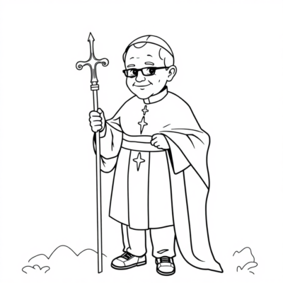 Livre de coloriage : Jean-Paul II pour les enfants