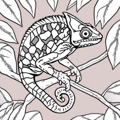 Caméléon Coloriage