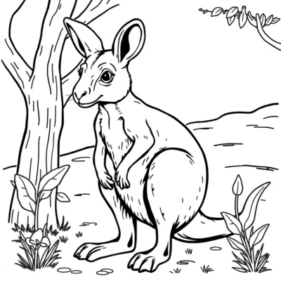 Coloriage : kangourou coloriage pour enfants