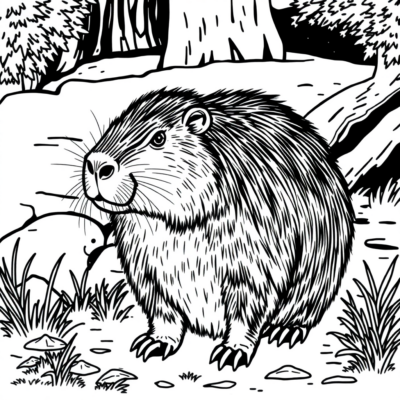 Coloriage de capybara