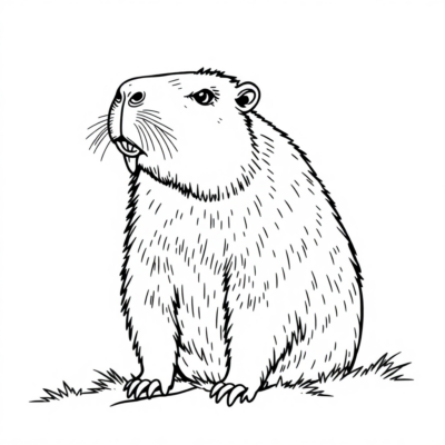 Dessin de coloriage de capybara