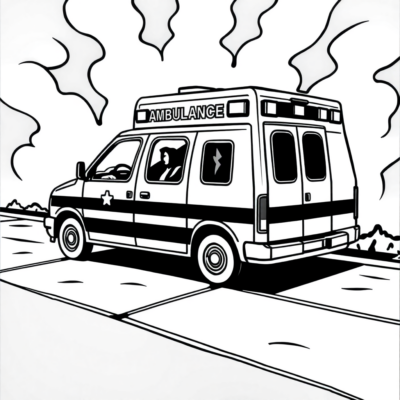 Ambulance à colorier