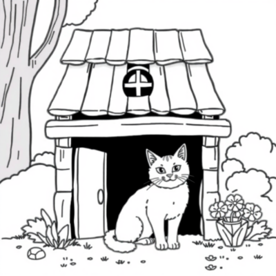 Livre de coloriage : la maison de chat de Gabi