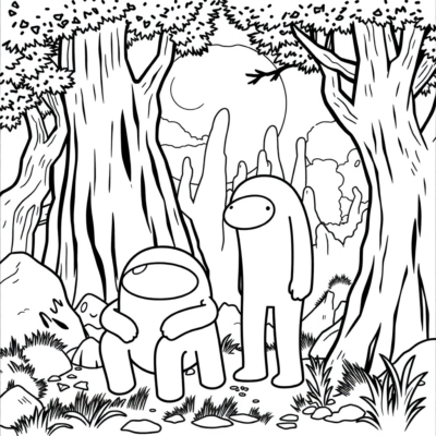 Dessin à colorier : dessin à colorier Among Us