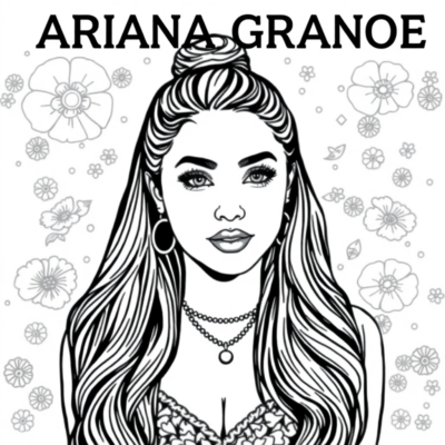 Dessin à colorier Ariana Grande