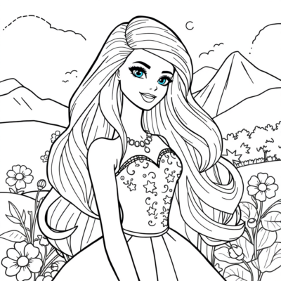Livre de coloriage : coloriage Barbie
