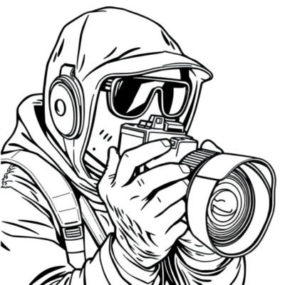 Livre de coloriage Caméraman