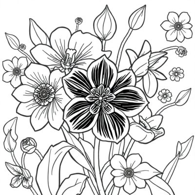 Livre de Coloriage pour Adultes Fleurs