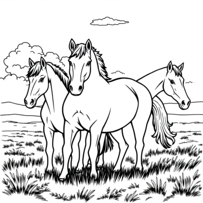 Livre de coloriage à imprimer Chevaux