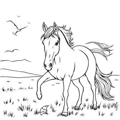 Coloriage à imprimer Chevaux