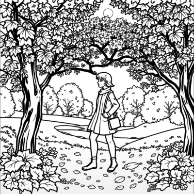 Coloriage : coloriage d’automne