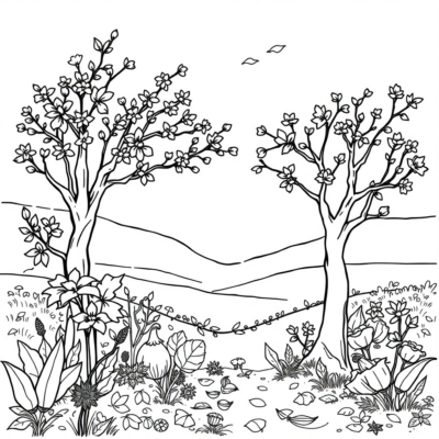 Coloriage : coloriage d’automne pour enfants