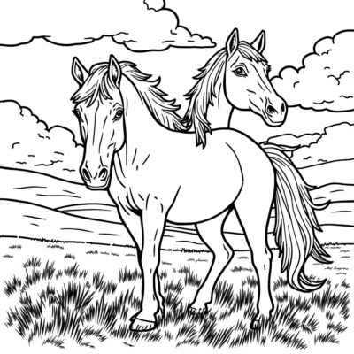 Page à colorier : cheval