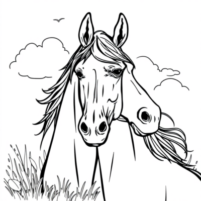 livre de coloriage de cheval