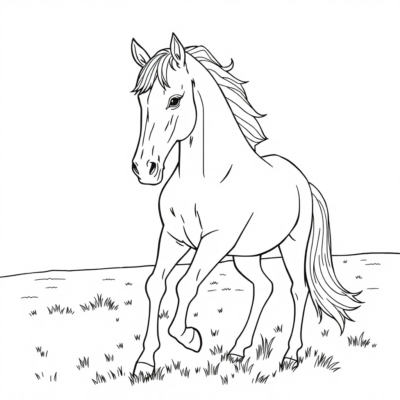 Livre de coloriage : coloriage de cheval