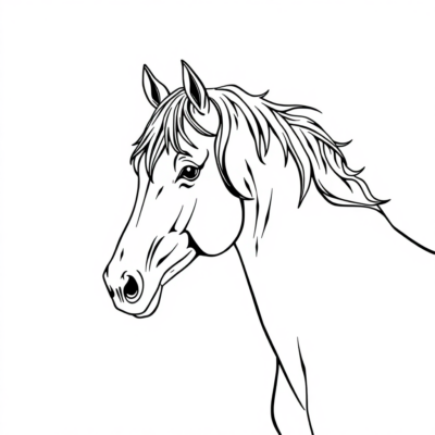 Coloriage de Cheval à Imprimer