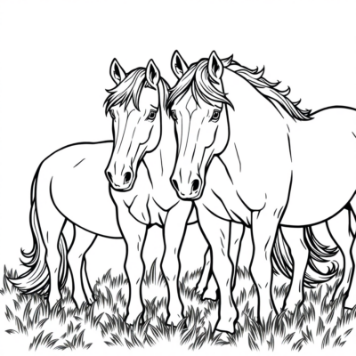 Coloriage Chevaux à Imprimer