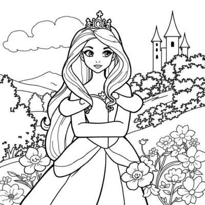 Livre de coloriage : princesse