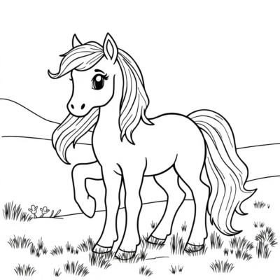 Livre de coloriage Poney