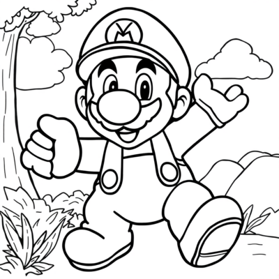 Livre de coloriage : coloriage Mario