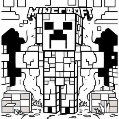 Livre de coloriage Minecraft Herobrine