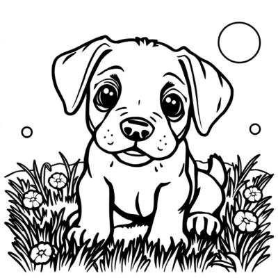 Colorier: coloriage de chiot