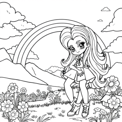 Arc-en-ciel Stars: Coloriage Rainbow High